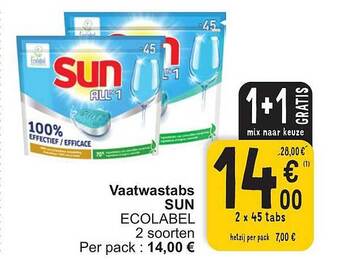 Cora Vaatwastabs sun aanbieding
