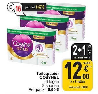 Cora Toiletpapier cosynel aanbieding