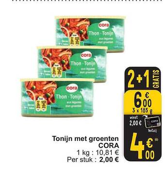Cora Tonijn met groenten cora aanbieding