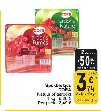 Cora Spekblokjes aanbieding