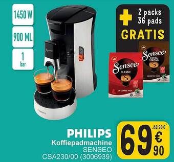 Cora Philips koffiepadmachine aanbieding
