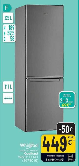 Cora Whirlpool koelkast aanbieding