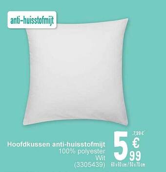 Cora Hoofdkussen antihuisstofmijt aanbieding