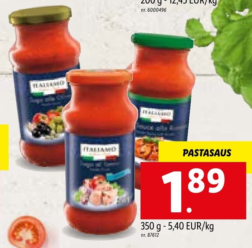 Italiamo pastasaus 350 g nr. 87612 promotie bij Lidl
