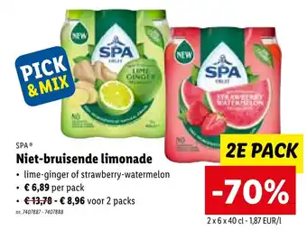 Lidl Spa niet-bruisende limonade 2 x 6 x 40 cl nr. 7407887 - 7407888 aanbieding