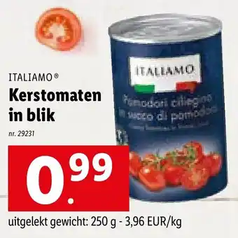 Lidl Italiamo kerstomaten in blik 250 g nr. 29231 aanbieding