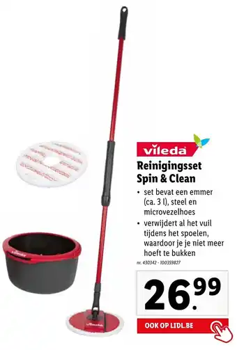 Lidl Vileda reinigingsset spin & clean nr. 430342 - 100359827 aanbieding