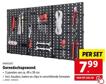 Lidl Parkside gereedschapswand per set nr. 499264 - 100359155 aanbieding
