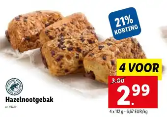 Lidl Hazelnootgebak 4 x 112 g nr. 93240 aanbieding