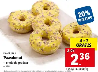 Lidl Favorina paasdonut 5 x 54 g nr. 116485 aanbieding