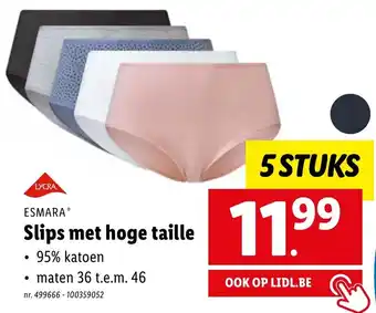 Lidl Esmara slips met hoge taille 5 stuks aanbieding