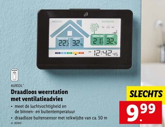 Auriol draadloos weerstation met ventilatieadvies