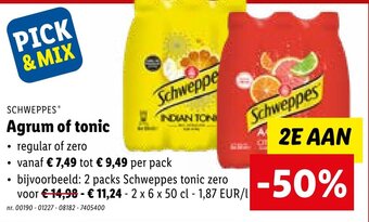 Lidl Schweppes agrum of tonic aanbieding