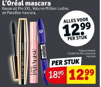 Kruidvat L'oreal mascara per stuk aanbieding