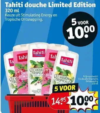 Kruidvat Tahiti douche limited edition 320ml 5 voor aanbieding