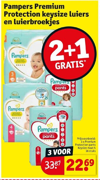 Kruidvat Pampers premium protection keysize luiers en luierbroekjes aanbieding