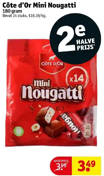 Kruidvat Cote d'or mini nougatti 180g aanbieding