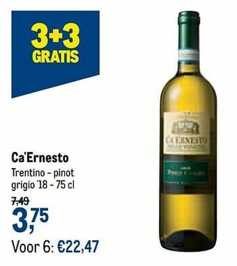 Ca`ernesto trentino - pinot grigio `18