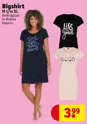 Kruidvat Bigshirt M t/m XL aanbieding