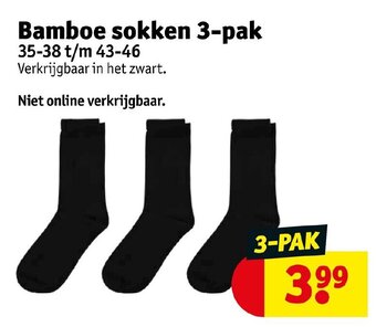 Kruidvat Bamboe Sokken 3-Pak 35-38 t/m 43-46 aanbieding