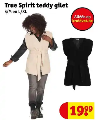 Kruidvat True Spirit Teddy Gilet S/M en L/XL aanbieding