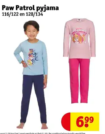 Kruidvat Paw Patrol Pyjama 116/122 en 128/134 aanbieding