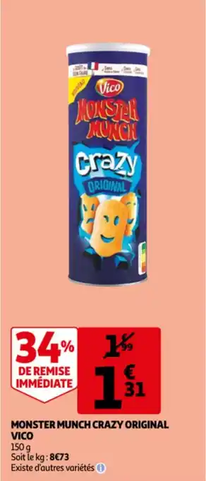Auchan Vico Monster munch crazy original 150g aanbieding