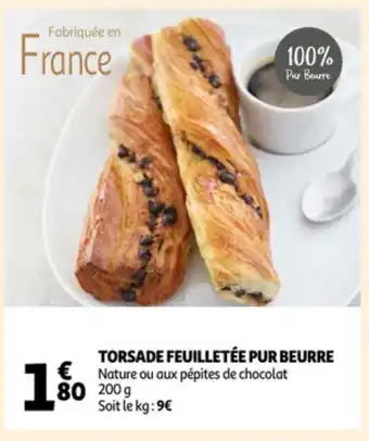 Auchan Torsade feuilletee pur beurre 200g aanbieding