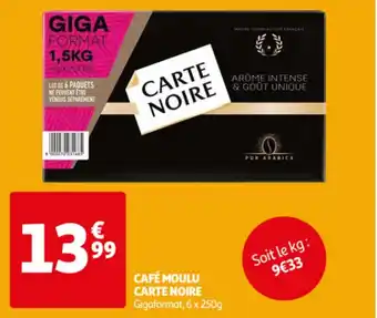 Auchan Carte noire cafe moulu 6x250g aanbieding