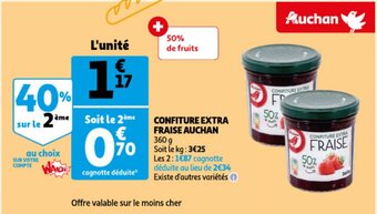 Auchan Confiture extra fraise auchan 360g aanbieding