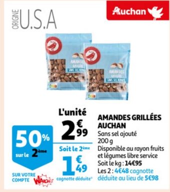 Auchan Amandes grillees auchan 200g aanbieding