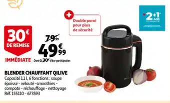 Auchan Qilive Blender chauffant capacite 1,1L aanbieding