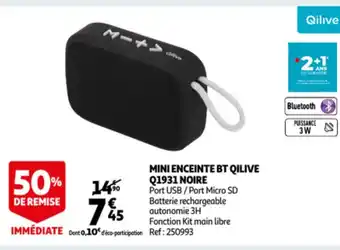 Auchan Mini enceinte BT qilive Q1931 noire aanbieding