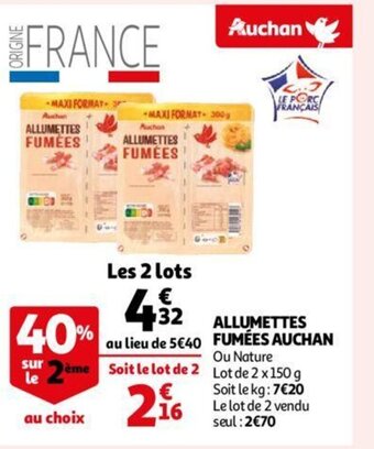 Auchan Allumettes Fumees aanbieding