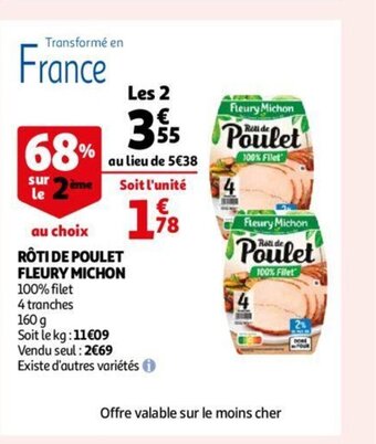 Auchan Roti De Poulet Fleury Michon aanbieding