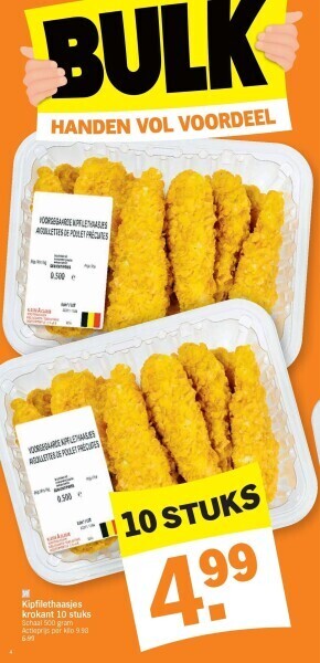 Albert Heijn Kipfilethaasjes krokant 10 stuks aanbieding