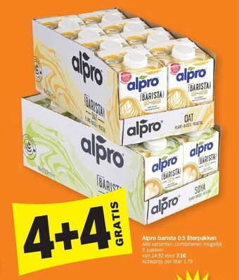 Albert Heijn Alpro barista 0.5 literpakken aanbieding