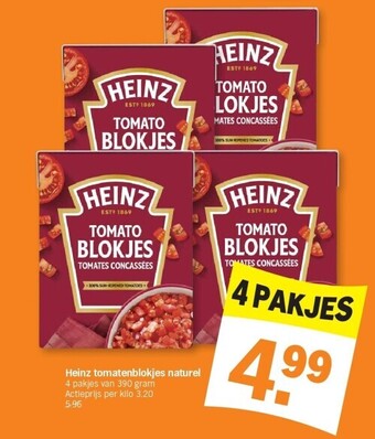 Albert Heijn Heinz tomatenblokjes naturel aanbieding