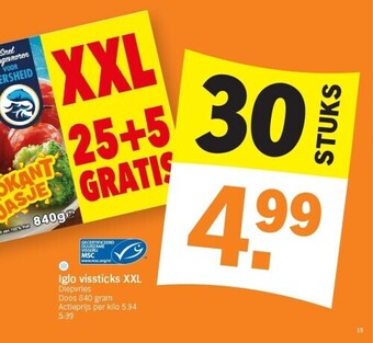 Albert Heijn Iglo vissticks xxl aanbieding