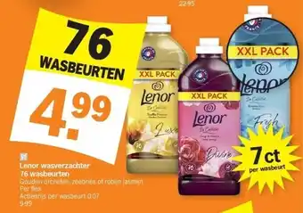 Albert Heijn Lenor wasverzachter 76 wasbeurten aanbieding
