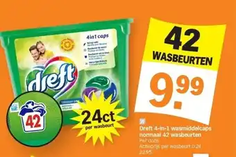 Albert Heijn Dreft 4-in-1 wasmiddelcaps normaal 42 wasbeurten aanbieding