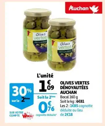 Auchan Olives Vertes Denoyautees aanbieding