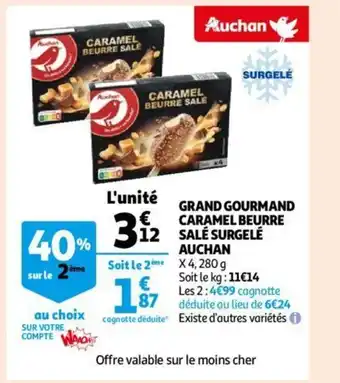 Auchan Grand Gourmand Caramel Beurre Sale Surgele aanbieding