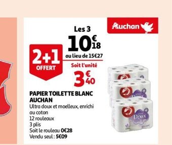 Auchan Papier Toilette Blanc aanbieding