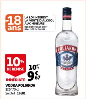 Auchan Poliakov Vodka 70 cl aanbieding