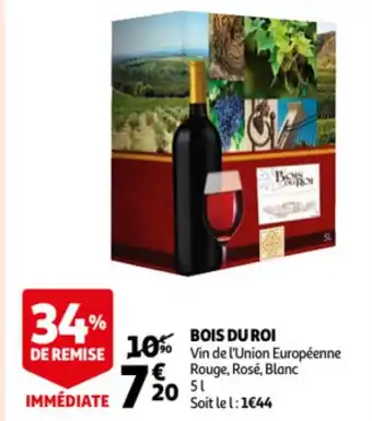 Auchan Bois Du Roi Rouge, Rose, Blanc 5 L aanbieding