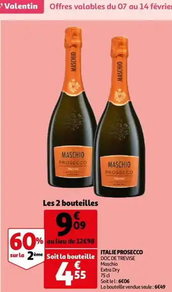 Auchan Italie Prosecco Maschio Extra Dry 75 cl aanbieding