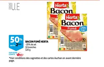 Auchan Herta Bacon Fume 120g aanbieding