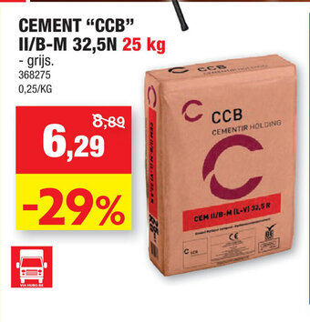 Hubo Cement "CCB" II/B-M 32,5N 25 kg aanbieding