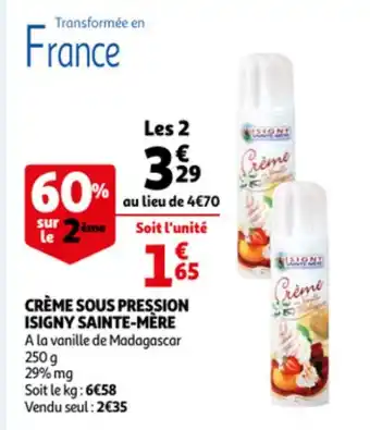 Auchan Isigny Sainte-Mere Creme Sous Pression 250g aanbieding